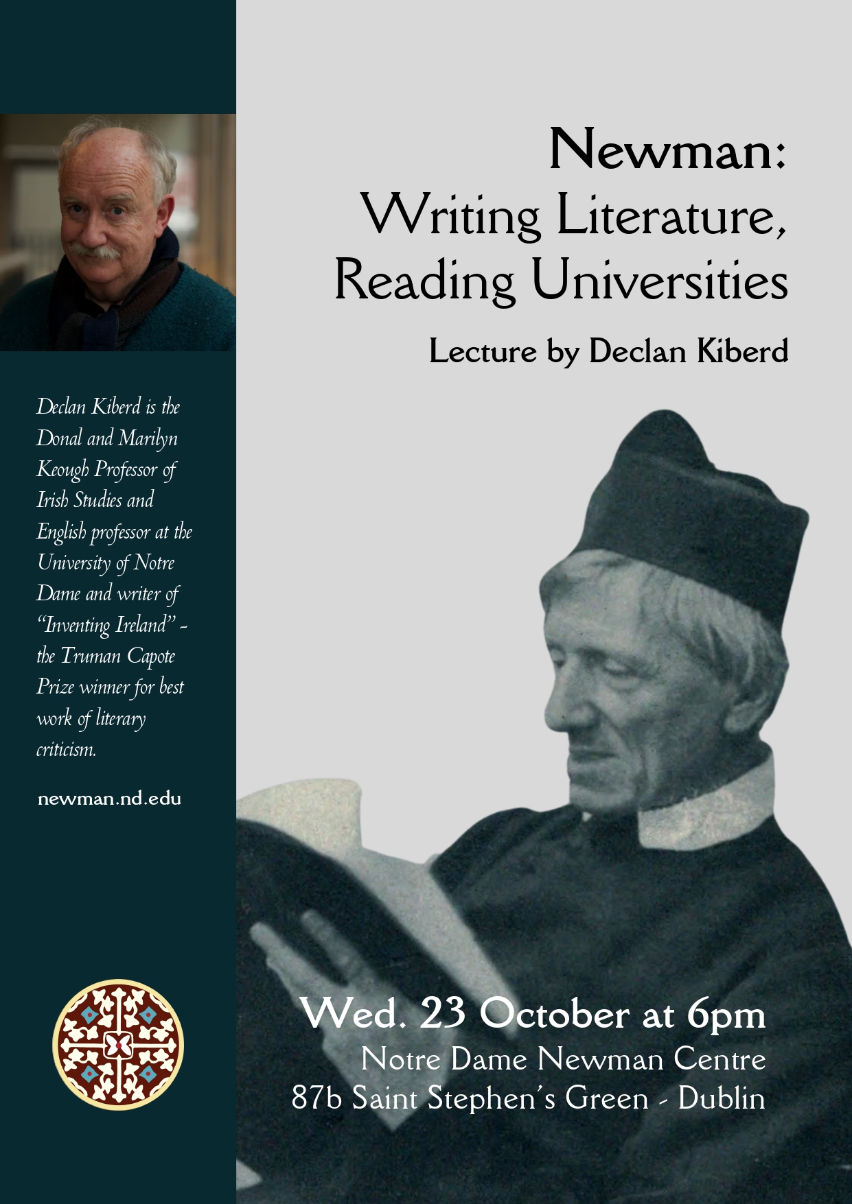 Notre Dame Newman Centre Lecture: Declan Kiberd on Newman